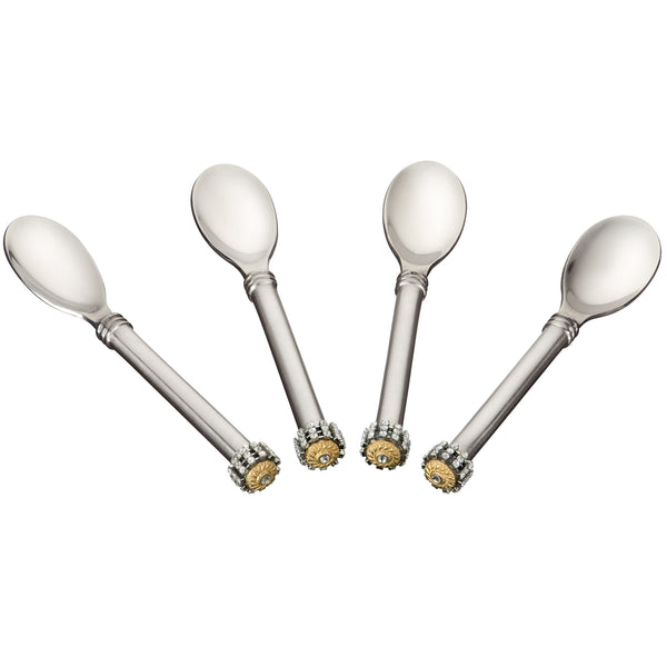 ALC Imperial Filigree Demitasse Spoons 11 (set of four) - Brass and Silver