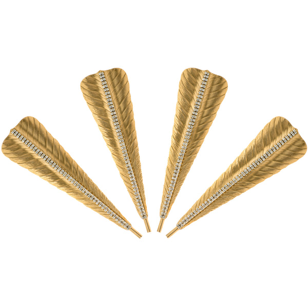 ALC Imperial Filigree Napkin Clip 10 set of 4 Feather with Brass and Silver